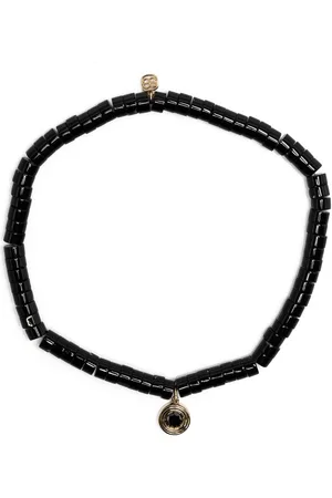 Sydney Evan 14kt yellow gold diamond charm beaded bracelet