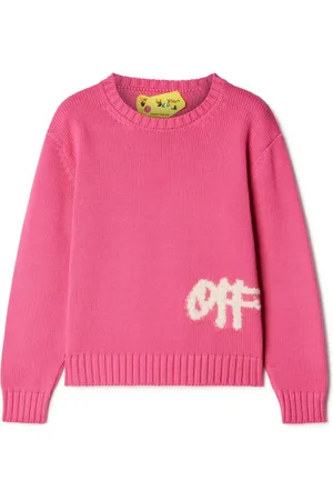 OFF-WHITE Logo-print ribbed-knit jumper