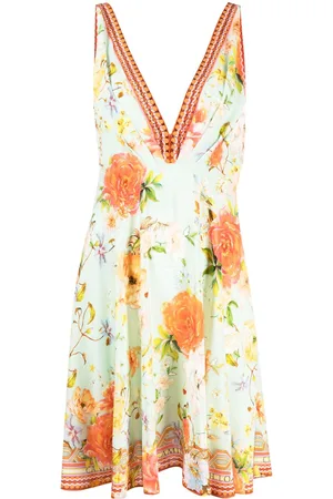 Camilla Floral-print V-neck dress