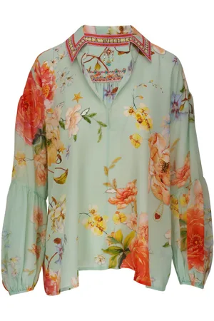 Camilla Floral-print silk blouse