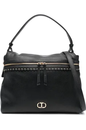 Twin-Set Logo plaque zipped two-way bag