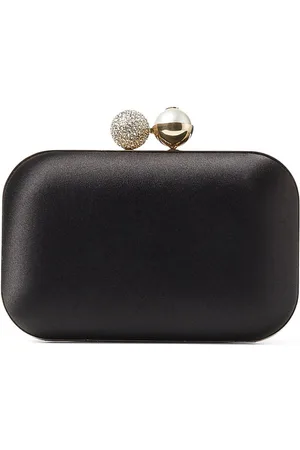 Jimmy Choo Cloud pearl-embellished satin clutch bag