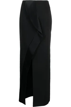 GENNY High-waisted draped-detail skirt