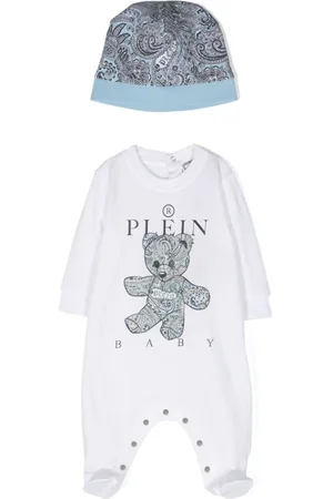 Philipp Plein Logo-print cotton babygrow set
