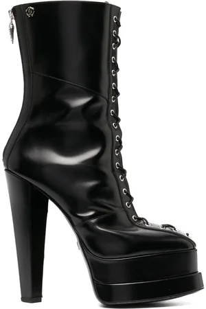 Roberto Cavalli Lace-up leather platform boots