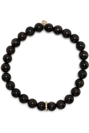 Sydney Evan 14kt yellow gold hypersthene bead bracelet