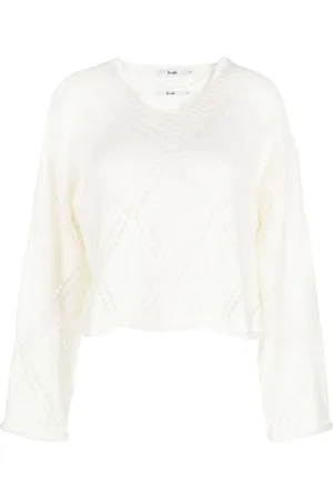 B+AB Open-knit V-neck jumper
