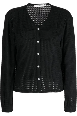 B+AB Open-knit button-down cardigan