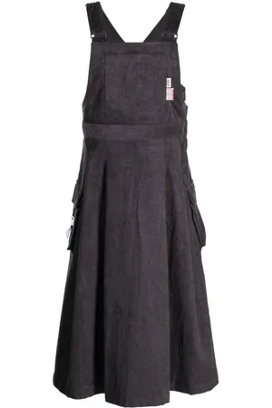Musium Div. Logo-patch corduroy dress