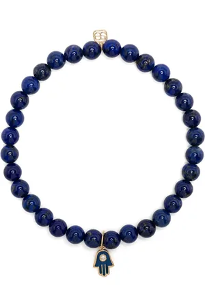 Sydney Evan 14kt yellow gold Hamsa beaded bracelet