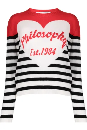 Serafini Intarsia-logo striped sweatshirt