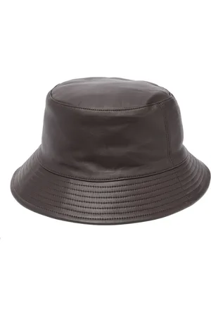 YVES SALOMON Tonal-stitching leather bucket hat