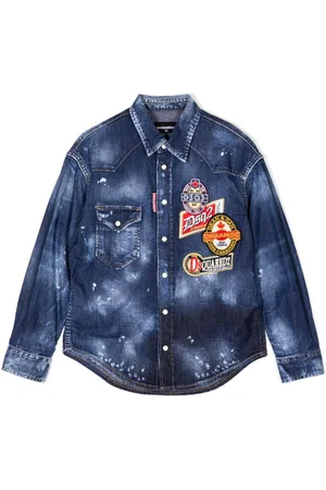 Dsquared2 Logo-patches cotton shirt