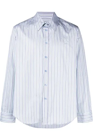 MARTINE ROSE Logo-embroidered cotton shirt