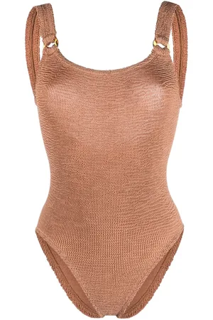 Hunza G Domino scoop-neck crinkled swimsuit