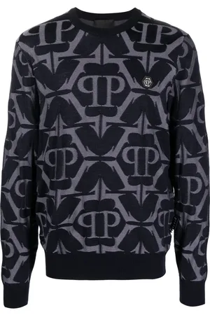 Philipp Plein Chrome patterned-intarsia sweatshirt