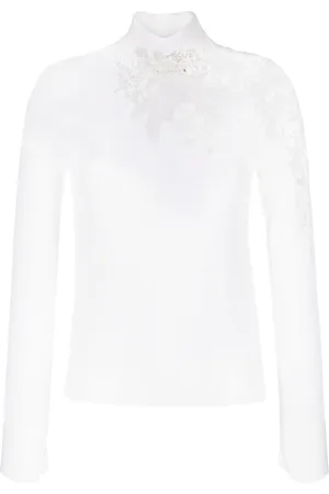 ERMANNO SCERVINO Lace-trim wool jumper