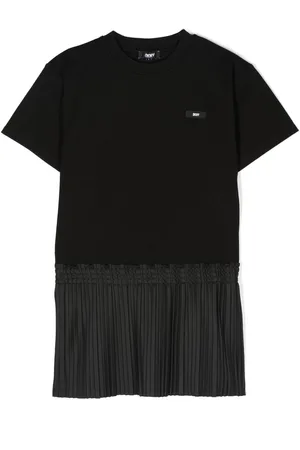 DKNY Logo-patch pleated T-shirt dress