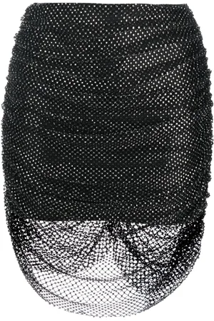 GIUSEPPE DI MORABITO Rhinestone-embellished mesh miniskirt