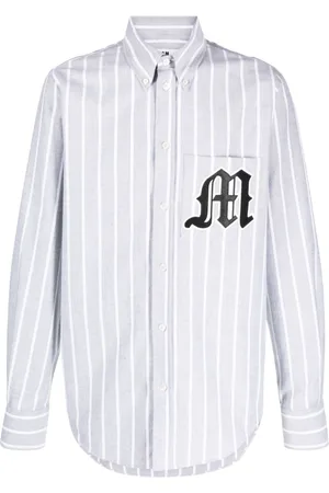 Msgm Logo-appliqué striped cotton shirt