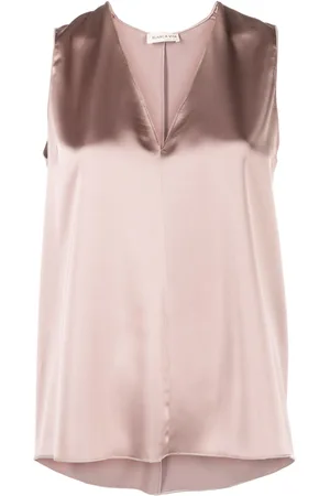 BLANCA V-neck satin tank top