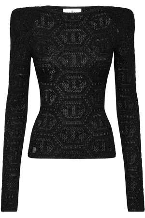 Philipp Plein Logo-embroidered knitted top