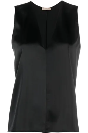 BLANCA V-neck satin tank top
