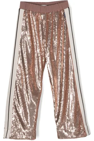 Palm Angels Sequin-embellished stripe-detail trousers