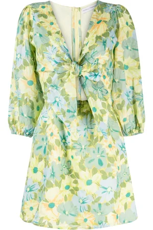 FAITHFULL THE BRAND Cintare floral-print linen minidress