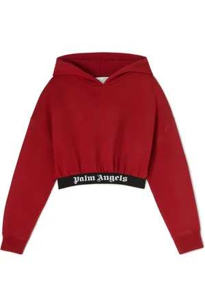 Palm Angels Cropped logo-band hoodie