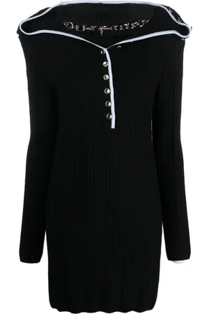 Y / PROJECT Ruffle-collar merino wool minidress