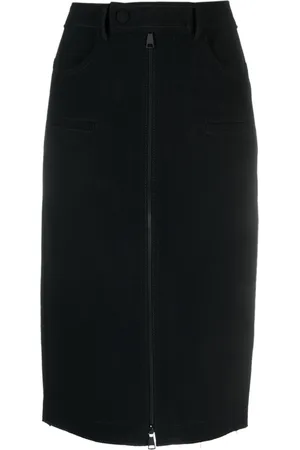 Nº21 Mid-rise zip-up midi skirt