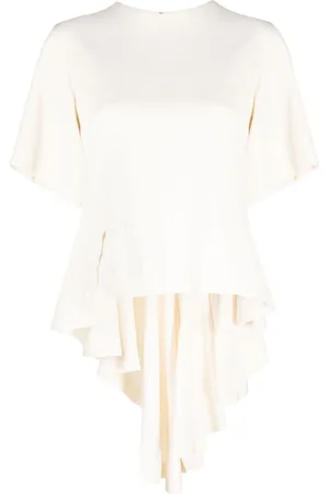Céline Peplum-hem silk blouse