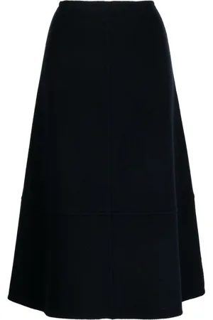 YVES SALOMON High-waisted knitted midi skirt