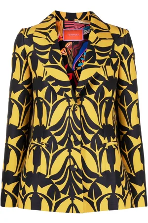 La DoubleJ 24/7 Papyrus-print cady blazer
