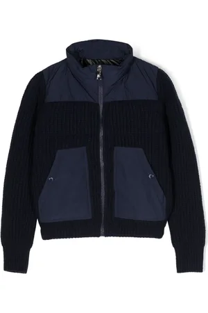 Moncler Panelled feather-down zipped jacket
