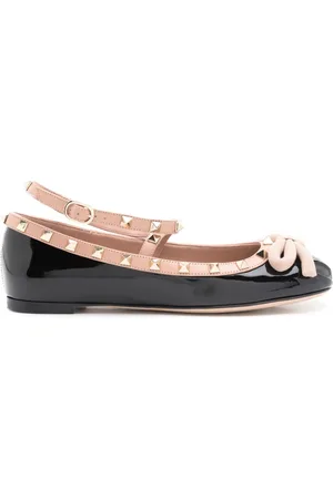 VALENTINO GARAVANI Rockstud bow-detailing ballerina shoes