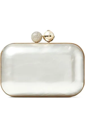 Jimmy Choo Cloud crystal-embellished metallic clutch bag