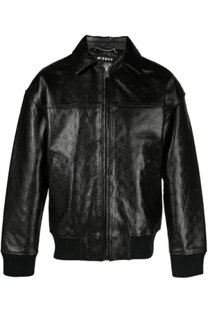 MISBHV Monogram-jacquard leather jacket