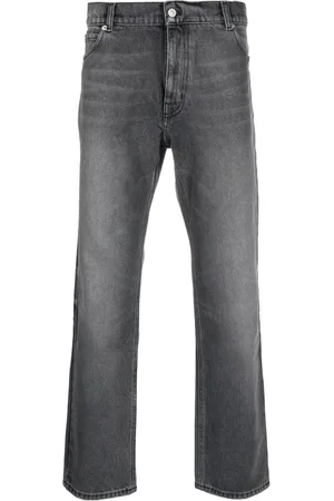 Courrèges Logo-embroidered mid-rise straight-leg jeans