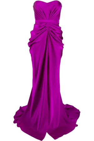 Ana Radu Ruched strapless gown