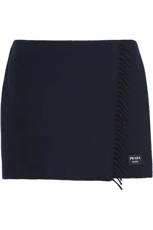 Prada Wraparound cashmere miniskirt