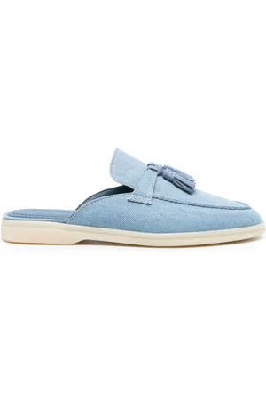 Scarosso Lucrezia tassel-detail denim slippers