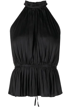 Maje Pleated satin top