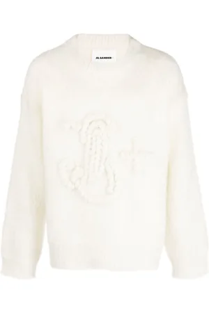 Jil Sander Monogram-embroidered mohair-blend jumper