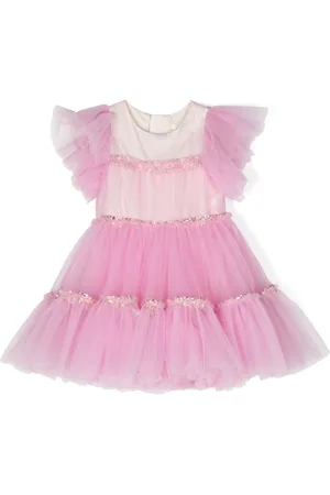 Billieblush Sequin-embellished tulle tiered dress