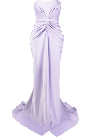 Ana Radu Ruched strapless gown