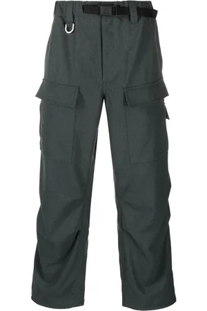 Y-3 Belted-waist straight-leg trousers