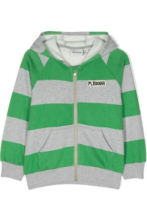 Mini Rodini Striped cotton zip-up hoodie