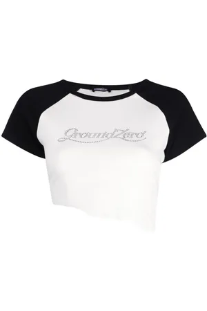 Ground Zero Logo-appliqué raw-cut T-shirt